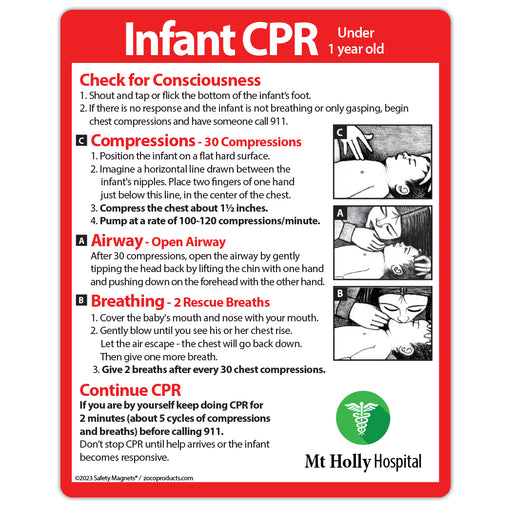 Infant CPR Magnet - 4x5 (Min Qty 100) - FREE Customization