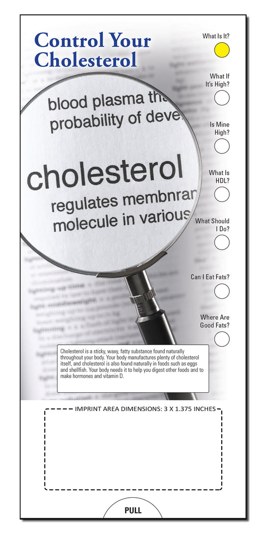 Control Your Cholesterol Slide Chart (Qty 250) - Free Customization