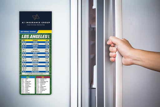 Pro Football Sports Schedule Magnets (LOS ANGELES - NFC) - 100 Count - Your Business Card Sticks on Top