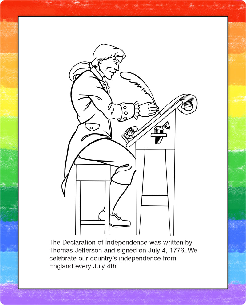 Patriotic coloring page inside kids mini activity pad