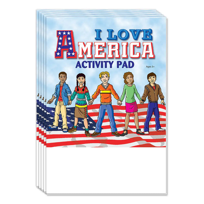 I Love America - Kids Mini Activity Pads - 5.25" x 7.75" (Min.Qty 50)