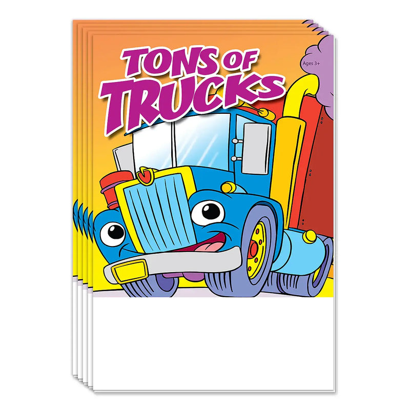 Tons of Trucks - Kids Mini Activity Pads - 5.25" x 7.75" (Min.Qty 50)