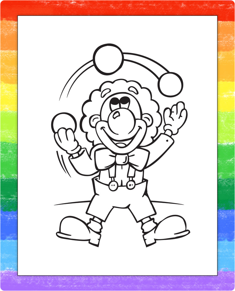 Circus coloring page inside kids mini activity pad