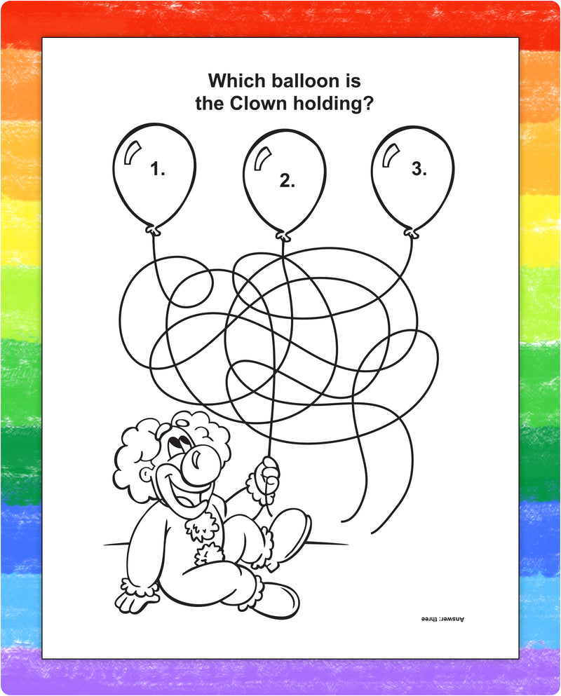 Circus maze activity inside kids mini activity pad
