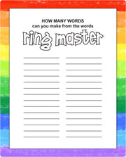 Circus puzzle page inside Circus Fun activity pad