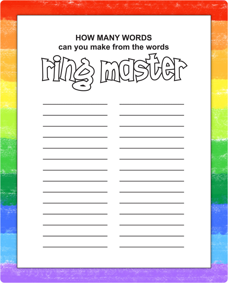Circus puzzle page inside Circus Fun activity pad