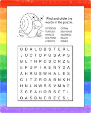 Ocean animal puzzle page inside kids mini activity pad