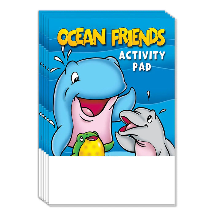 Ocean Friends - Kids Mini Activity Pads - 5.25" x 7.75" (Min.Qty 50)