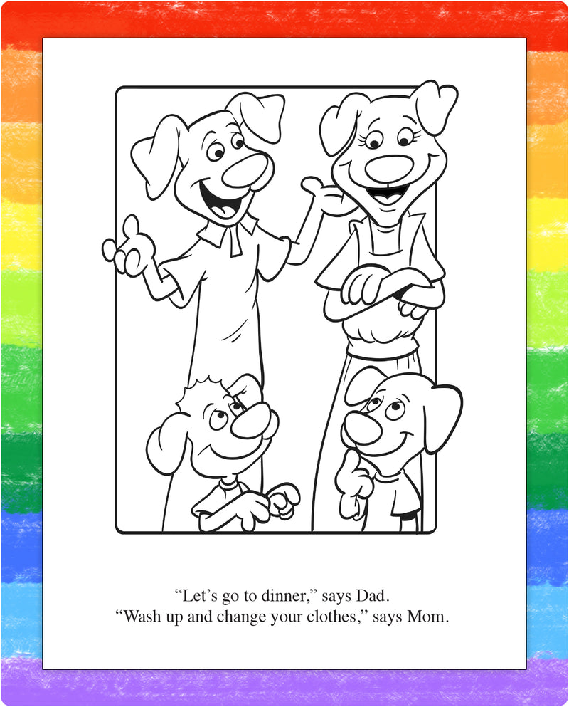 Restaurant coloring page inside kids mini activity pad