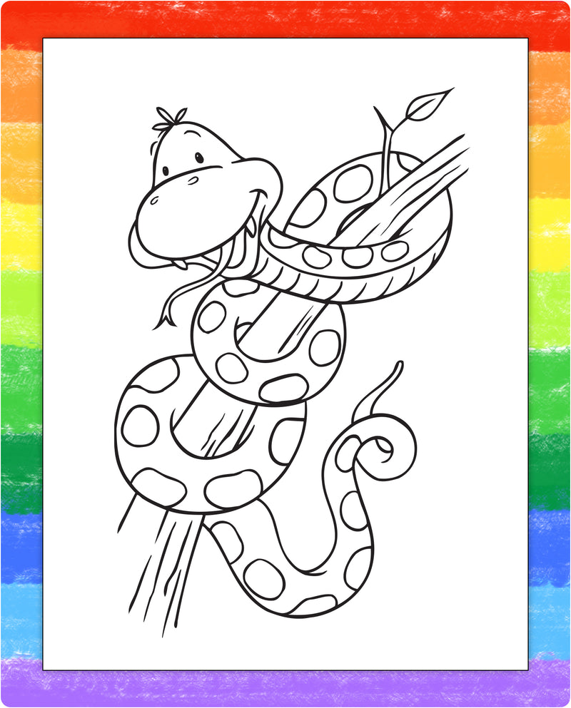 Animal coloring page inside Jungle Fun kids mini activity pad