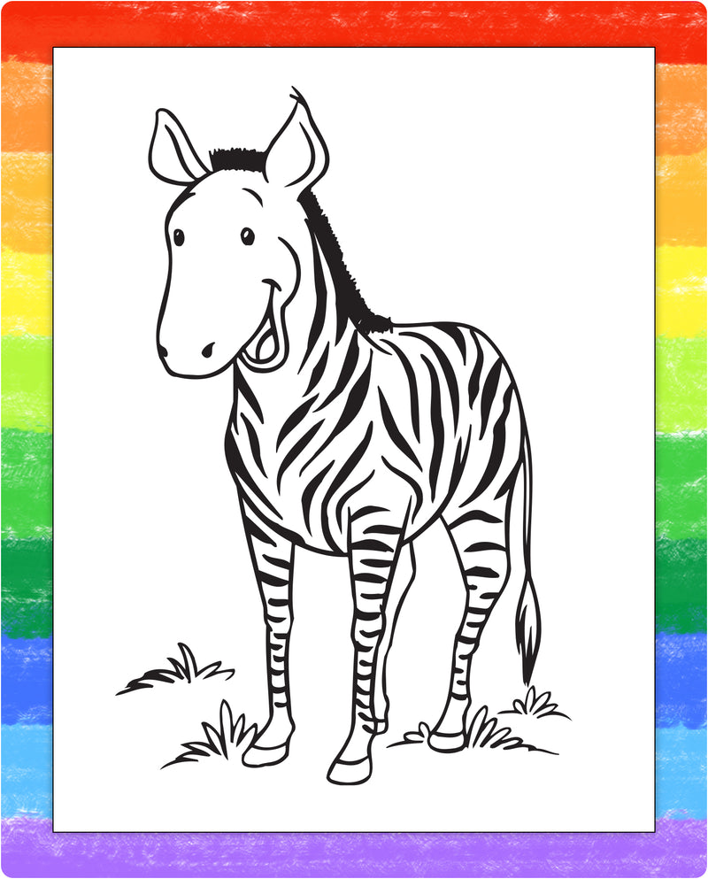 Animal coloring page inside Jungle Fun kids mini activity pad