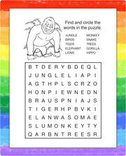 Kids puzzle activity inside Jungle Fun activity pad