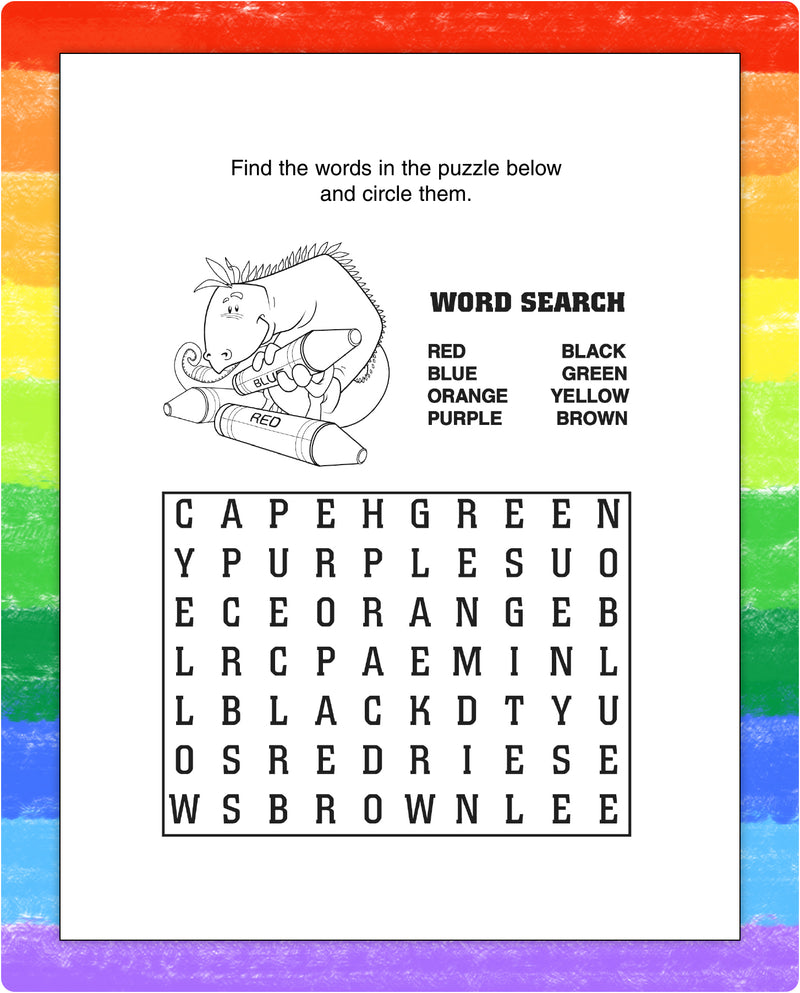 Kids puzzle page inside Color Fun activity pad