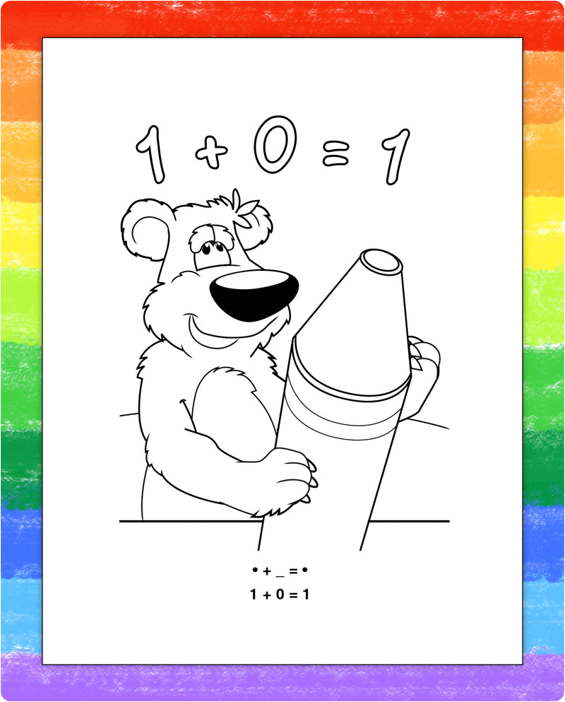 Kids basic addition activity inside mini activity pad