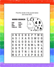 Kids number puzzle page inside Addition Fun mini activity pad