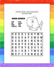 Kids number puzzle page inside Subtraction Fun mini activity pad