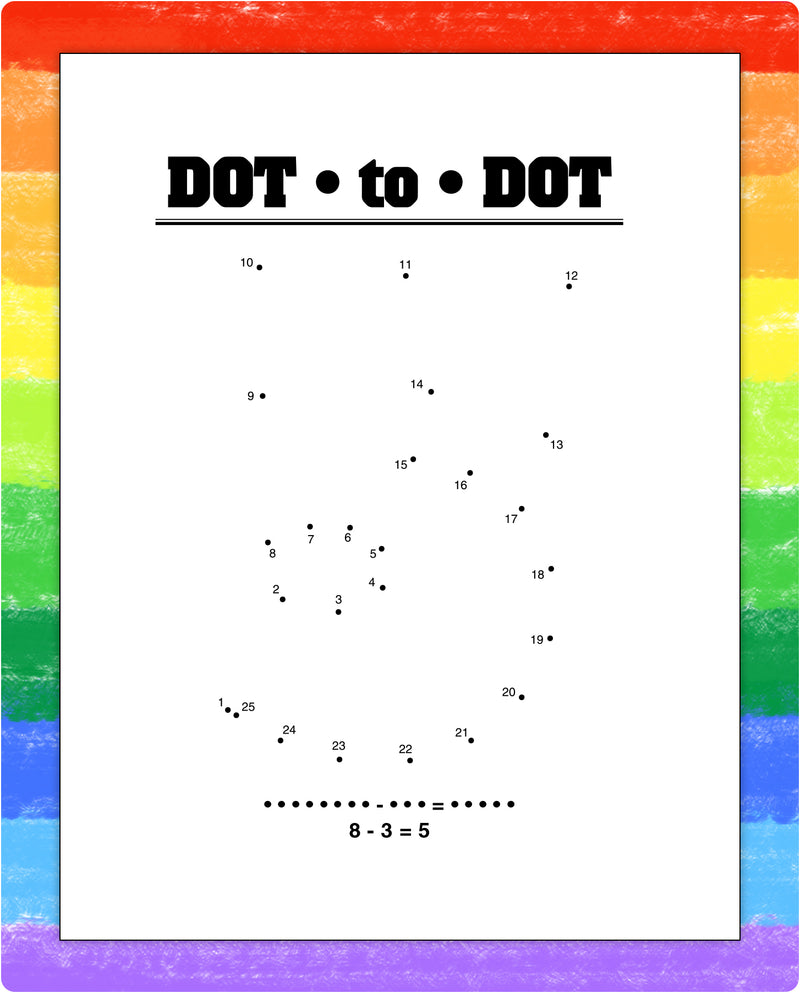 Subtraction Fun kids activity pads with optional crayons