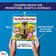 Custom imprint example for Your Sheriff Is Your Friend coloring books