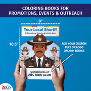 Custom imprint example for Your Local Sheriff coloring books