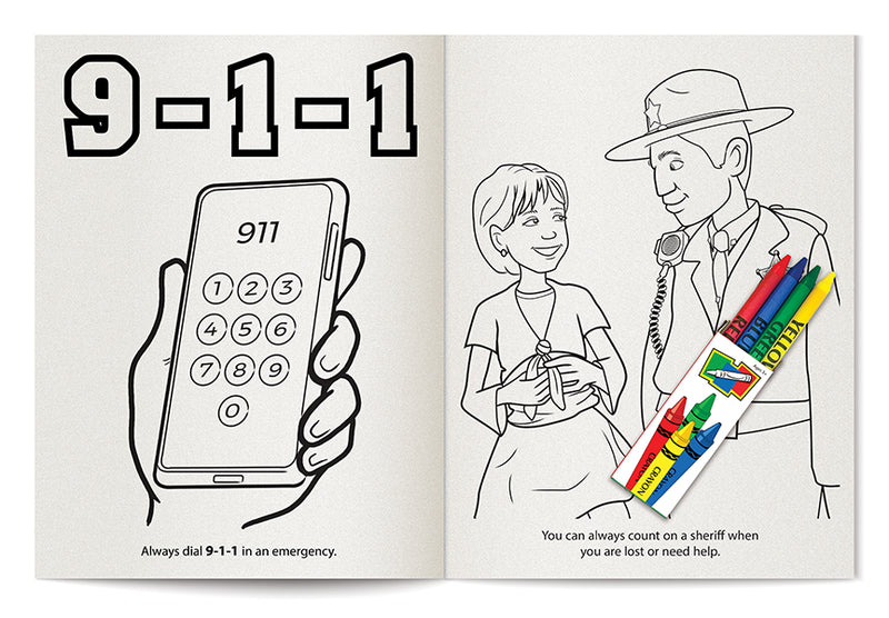 Inside pages of Your Local Sheriff kids coloring and activity book