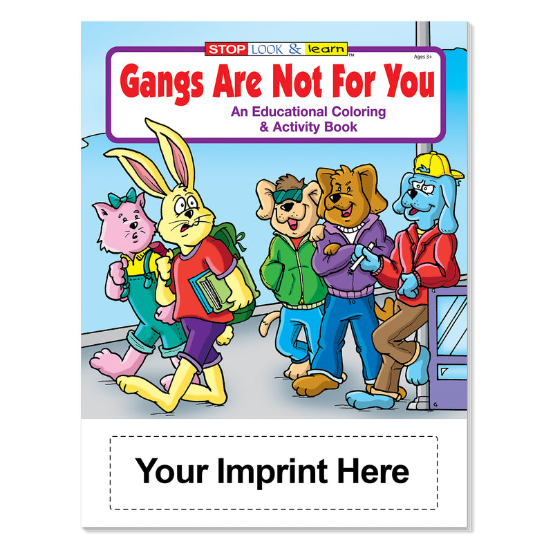 Gang prevention coloring books for schools police departments and youth outreach