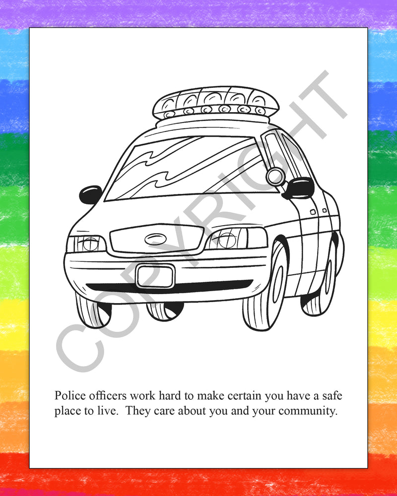 A Visit to The Police Station - Custom Coloring Books — ZoCo Products, image size:800x1000
