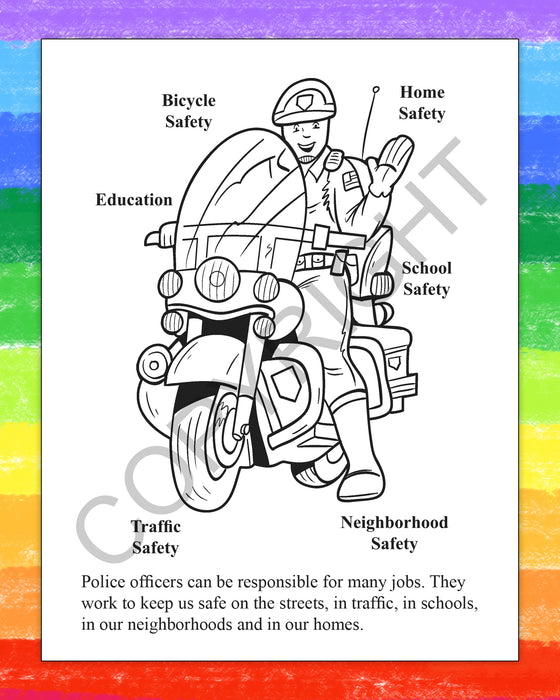 ZoCo - A Visit to The Police Station - Kid's Educational Coloring & Activity Books