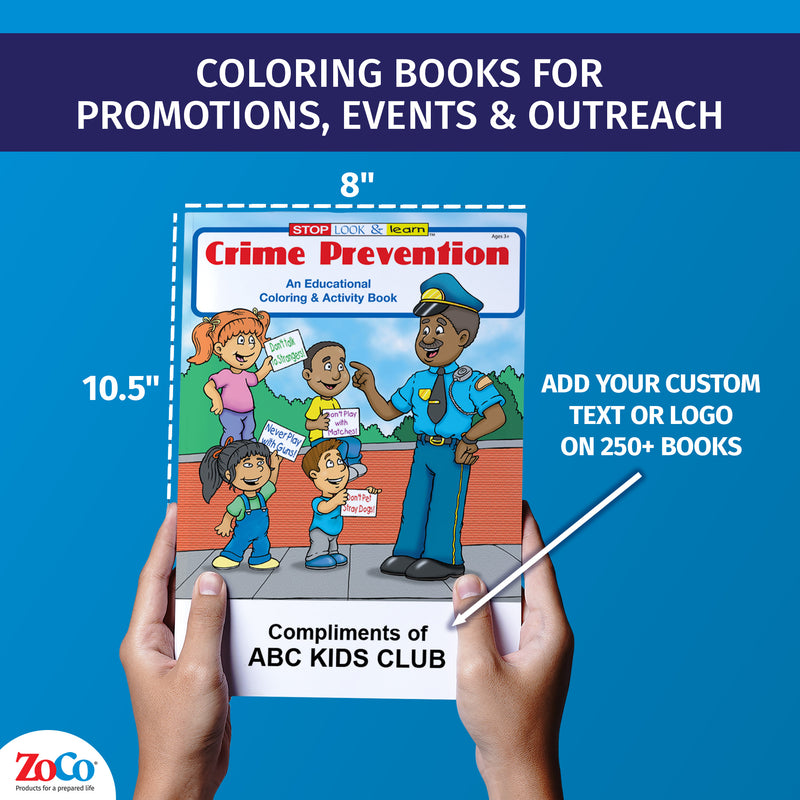 Crime prevention coloring book for kids with educational games and safety activities