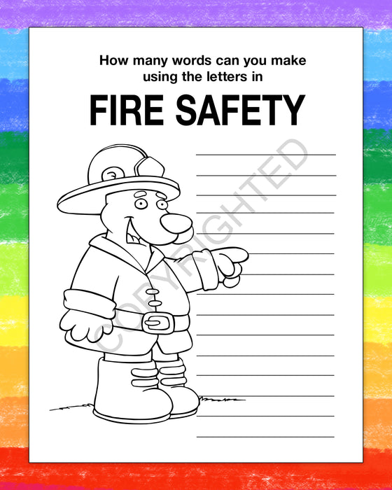 Fire Safety Coloring Books for Kids by ZoCo Products