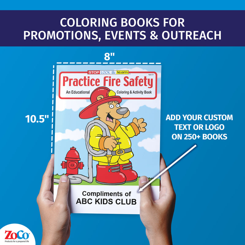 Fire safety coloring book for kids with educational games and activities
