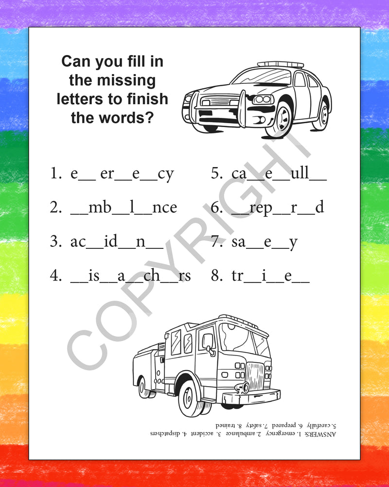 ZoCo - Learn About 911 - Coloring & Activity Books