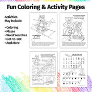 Kids internet safety coloring page showing parent supervision at the computer