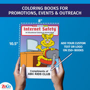Custom Internet Safety coloring book with logo or text imprint