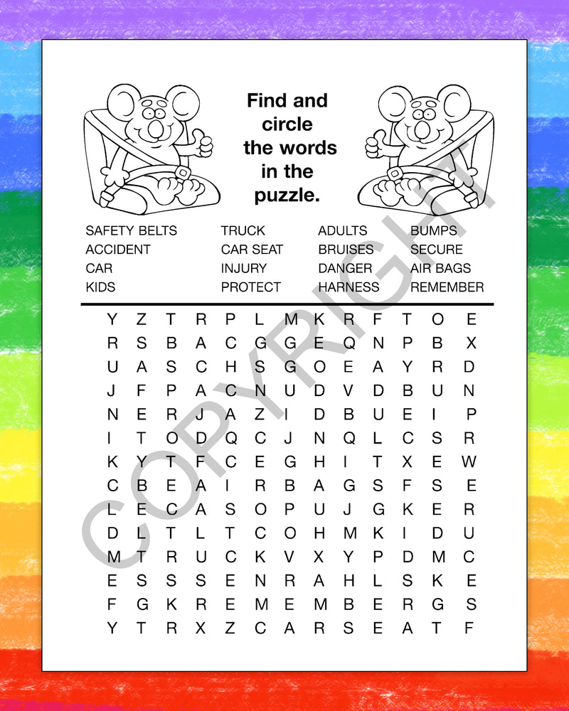 ZoCo - Buckle up for Safety - Coloring & Activity Books