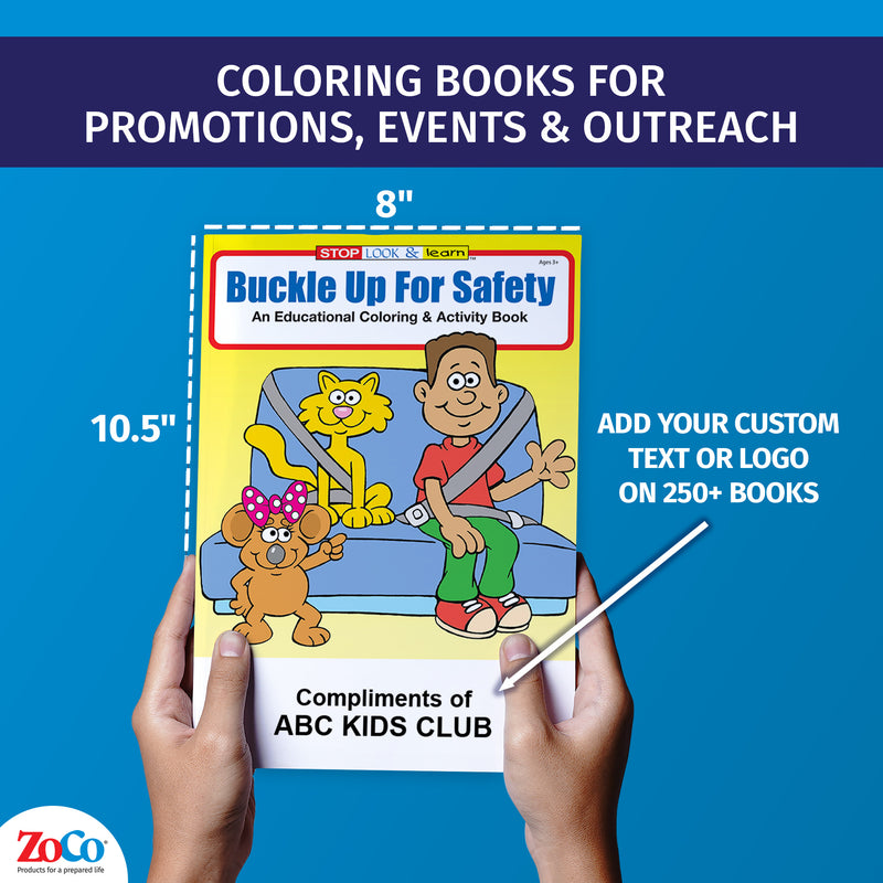 Kids seat belt safety coloring and activity book