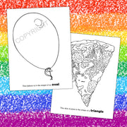 Shape recognition activities and coloring pages for preschool kids