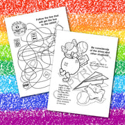 School bus safety activities and coloring pages for children