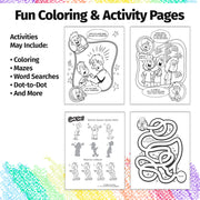 Inside pages of How to Handle Bullying kids coloring activity book