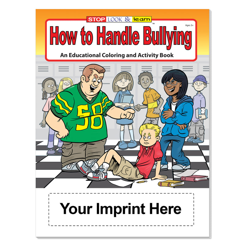 Custom bullying prevention coloring books with organization imprint