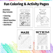 STEM educational coloring book inside pages for children