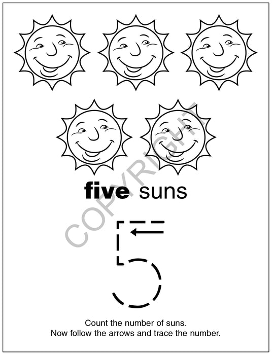 25 Pack - Fun With Numbers Kid's Educational Coloring & Activity Books