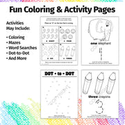 Number recognition activities including coloring, counting and early learning exercises