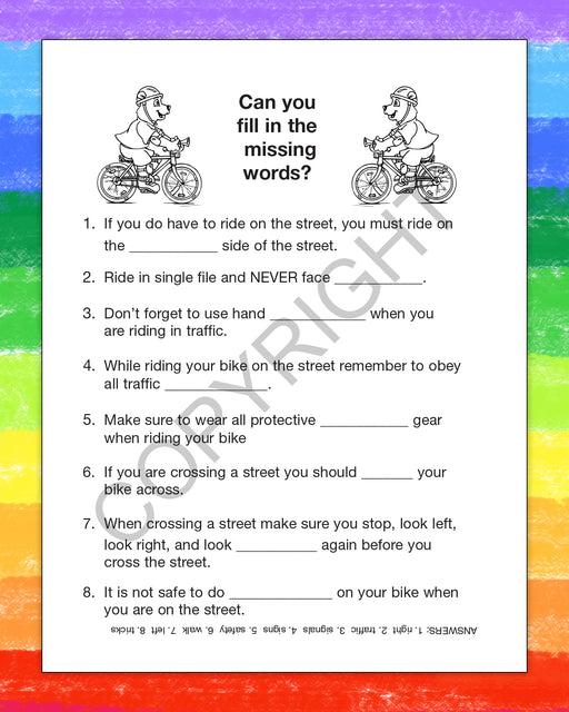 ZoCo - Practice Bike Safety - Coloring & Activity Books