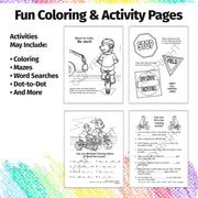 Bicycle helmet safety coloring activity for children