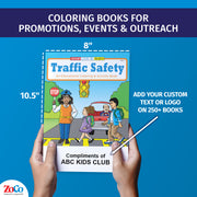 Custom imprint on traffic safety coloring books