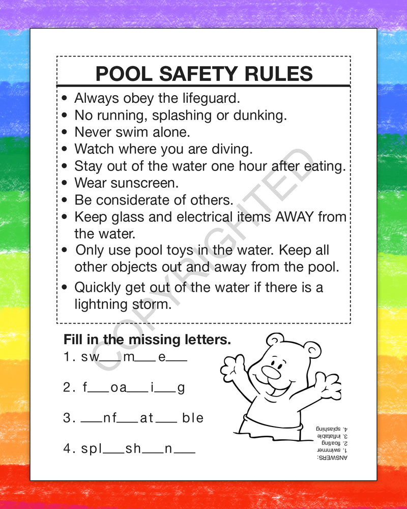 ZoCo - Pool Safety - Coloring & Activity Books