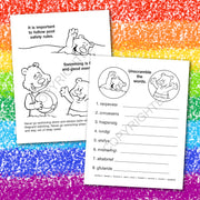 Educational pool safety activity book for kids