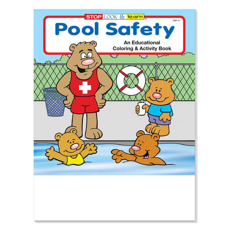Pool safety coloring and activity book for kids