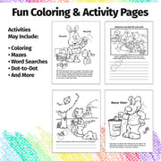 Environmental coloring book for kids with educational games and activities