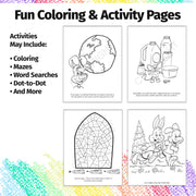Inside pages of Recycling kids coloring and activity book
